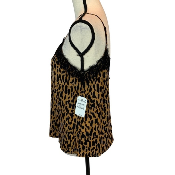 BP Animal Print Lace Print Camisole - Black / Brown - size Small - Picture 4 of 10